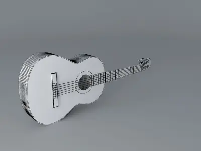 Nylon string acoustic guitar Free 3D model
