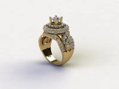 Women ring Popular model in Asia with cad file R17 3D model