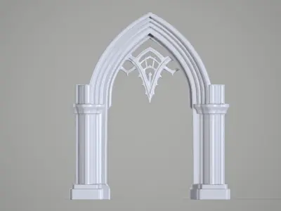 Highpoly Gothic Portal - type 1 3D model