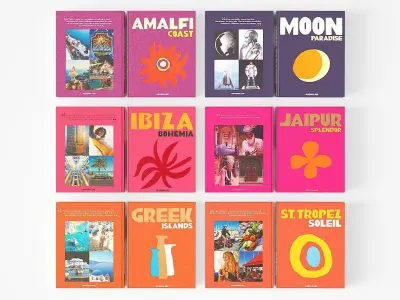 encyclopedia of assouline coffetable books travel red 3D model