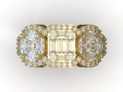 Luxury Wedding Jewelry stl 3dm Ring Model jr00248 3D print model