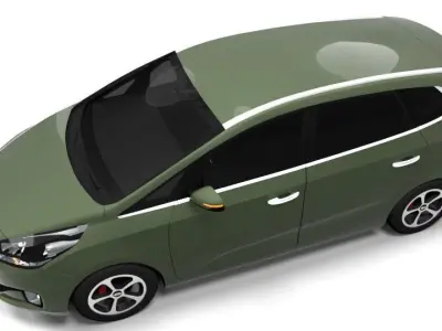 KIA CARENS LOWPOLY Low-poly 3D model