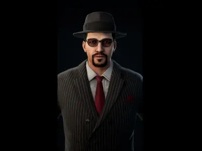 1950s Businessman  Mafia Character  NPC  Rigged Low-poly 3D model