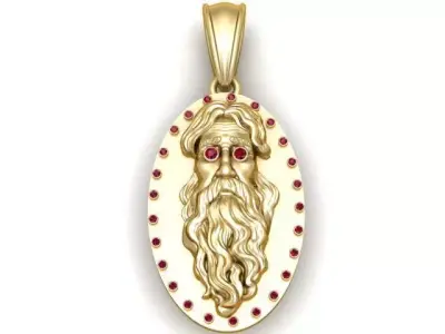 Gold medallion pendant  3D printable model   3D print model