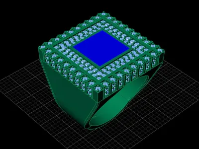 Print Ready STL 3DM  Gents Rings Diamond Men Ring  3D print model 228