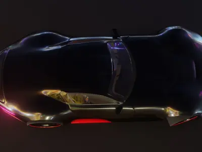 Futuristic Sci Fi Car Model Concept 3D model