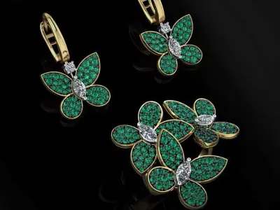 Ring and Earrings 39 3D print model