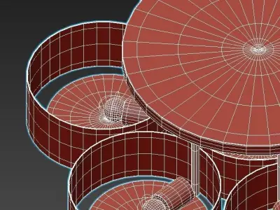 foresta-sl483-502-07 ceiling light with six round shades 3D model