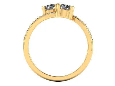 AG 900 DIAMOND TWO STONE RING  3D print model