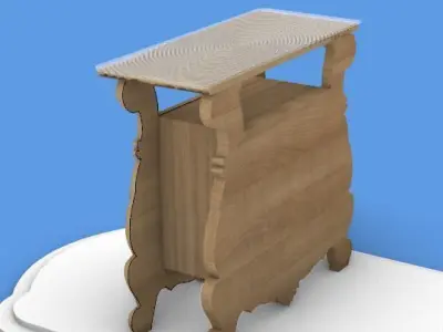 bedside table design stl and  3D model
