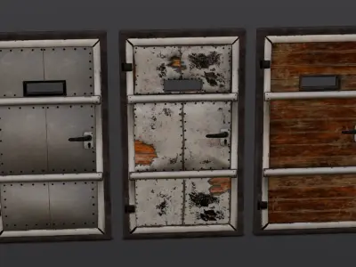 Set of doors 3D Model Low-poly 3D model