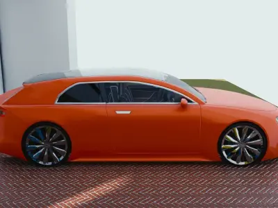 BLENDER EEVEE Brandless Small 2 door hatchback Low-poly 3D model