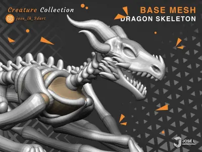 BaseMesh - Dragon Skeleton 3D model