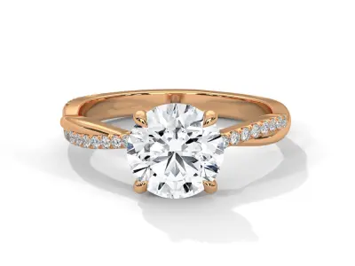 solitaire ring with detail images and 360 render videos 4 3D print model