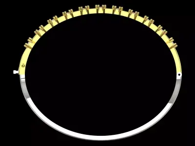 luxury Two-tone Gold Jewelry stl 3dm Bracelet bg0054 3D print model