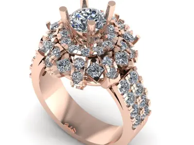 Ring Diamond 3D print model get