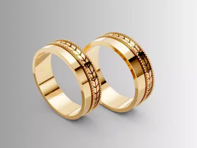 wedding ring set 3D print model