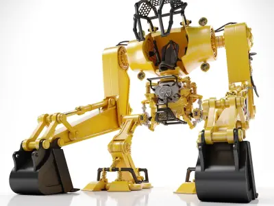 Robot Excavator Clear 3D model