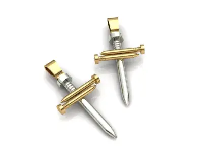 Nail Elagant Cross Brand Gold Jewelry 3D print model
