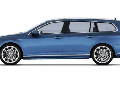 Volkswagen Passat B8 Variant R-Line 2015 3D model