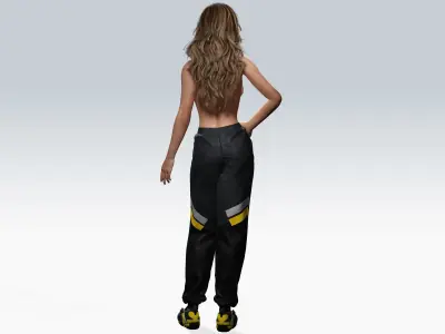 Naked Sport Girl  - Fully Rigged 3D model Low-poly 3D model