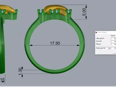 Tiffany Ring Brand Jewelry Gold 3D print model