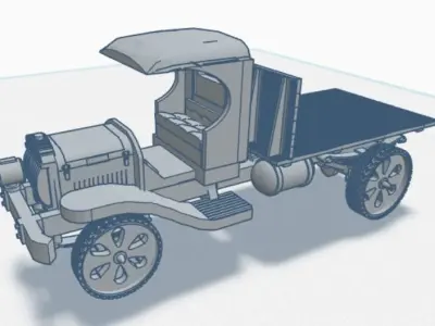 HO Scale 1920s era Federal flatbed truck 3D print model