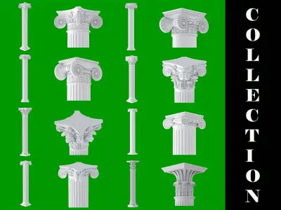 8 Classic Columns Collection 3D model