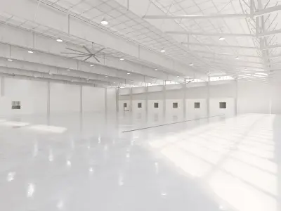 Airplane Hangar Interior 18 Low-poly 3D model