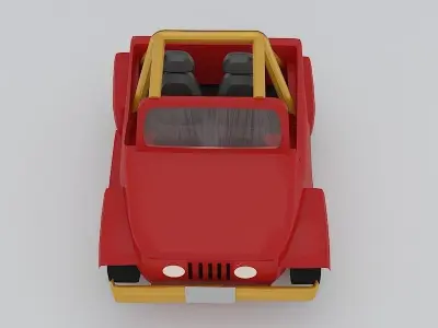 Cartoon Car  Low-poly 3D model