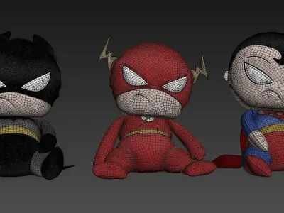 Models of soft toys superheroes of the universe DC 3D model