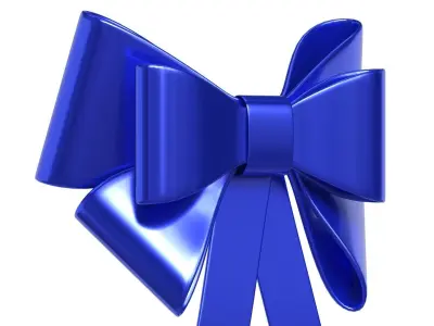 Christmas Bow Ribbon 12 Low-poly 3D model