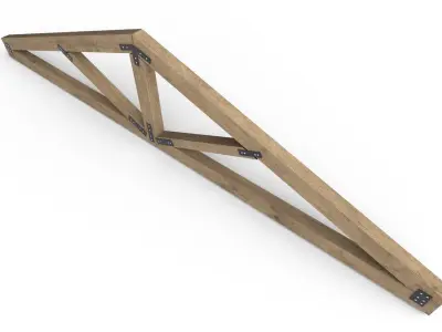 Wooden Roof Truss  02 Low-poly 3D model