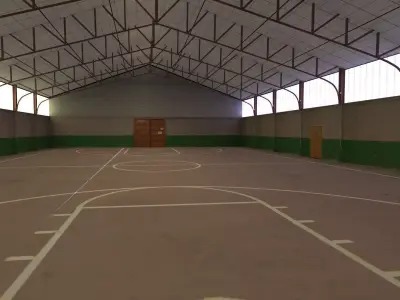 hangar empty basketball court Free 3D model