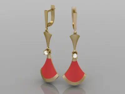 Earring 3D model 3D printable model 0002-9 3D print model