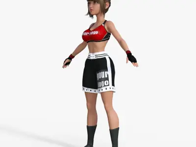 Boxer Girl Character 3D model