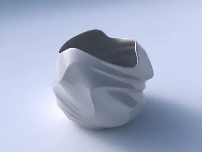 Bowl Spheric wavy with pronounced horizontal sections 3D print model