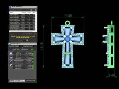 cross gold  3D print model