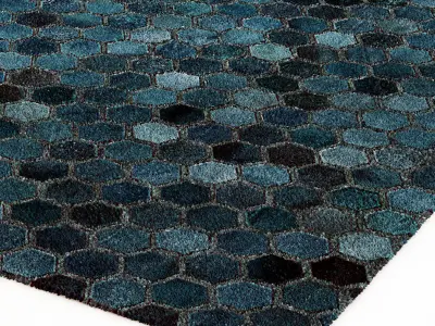 Restoration Hardware Hexa Hide Rug - Navy 3D model