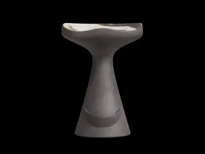 Black Cement Counter Stool Low-poly 3D model