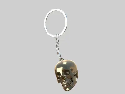 skull keychain bronz 3D model
