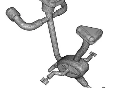 Cartoon Fitness Bike Low-poly 3D model