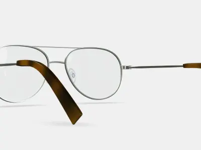 York Eyeglasses in Polished Silver 3D model
