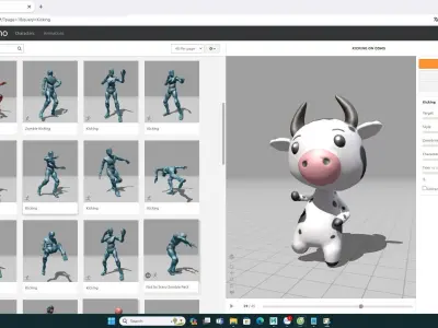 Cow low poly animated v001  Low-poly 3D model