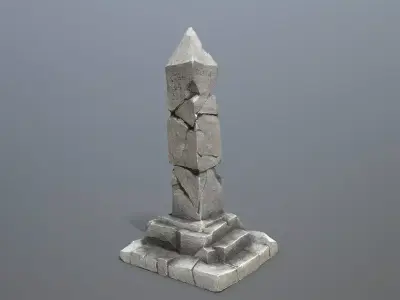old pillar Low-poly 3D model