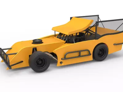 Outlaw Figure 8 Modified stock car Version 2 Scale 1 to 25 3D print model