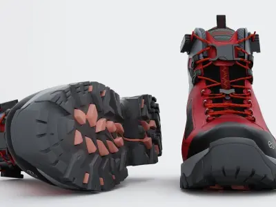 EWEST Mountainhiking boots 3D model