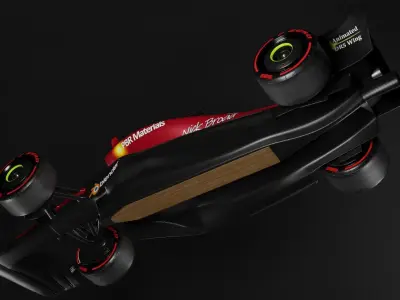 F1 2022 Rosso Red Livery Template Low-poly 3D model