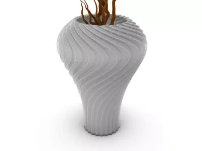 Wavy Plants Vase 3D model
