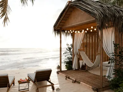 Beach House Blender Scene - SUNRISE 3D model